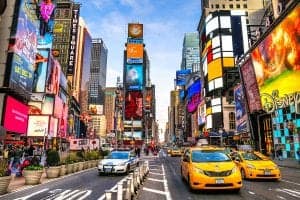 Fly to New York for incredible sights and the lights of Times Square