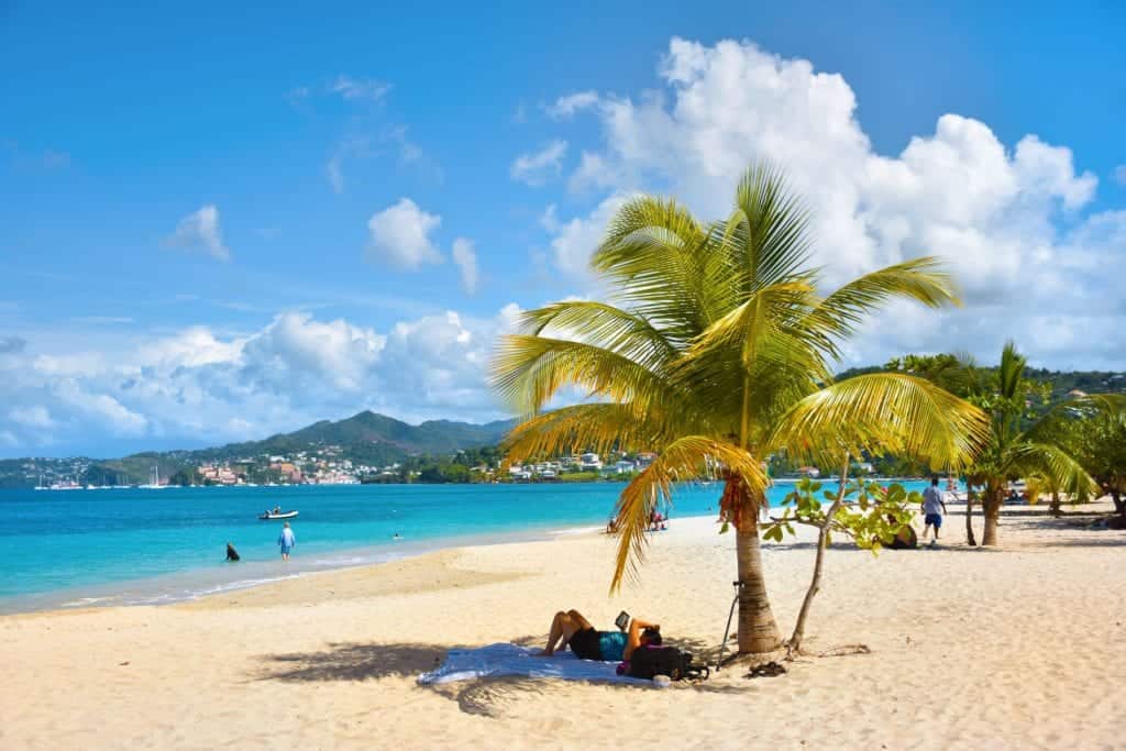 relaxing on Grand Anse beach - Grenada holidays