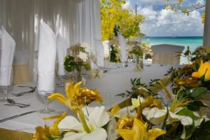 Catamaran hotel weddng table at restaurant