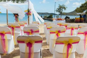 Catamaran jotal wedding gazibo and attendees chairs